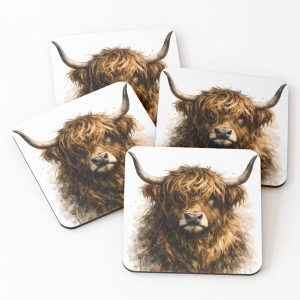 Item preview, Scottish Highland cattle portrait art designed and sold by giachem99.