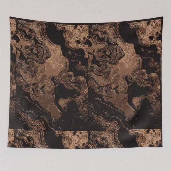 Item preview, Copper Topographic Abstract – Earth Texture Line Art designed and sold by RidaSalArt.