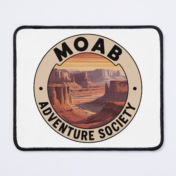 Item preview, Moab Adventure Society Sticker – Utah Red Rock Desert Landscape designed and sold by pod24.