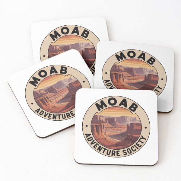 Item preview, Moab Adventure Society Sticker – Utah Red Rock Desert Landscape designed and sold by pod24.