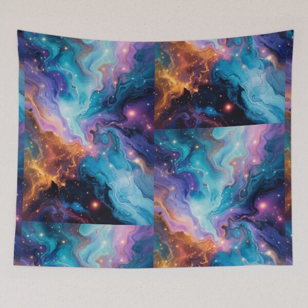 Item preview, Cosmic Nebula Abstract – Colorful Galaxy Marble Art designed and sold by RidaSalArt.