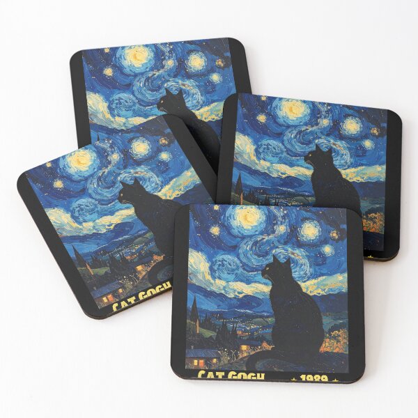 Item preview, Cat Gogh – Funny Cat Starry Night Art Design designed and sold by Wild Pixel Studio.