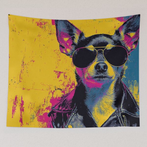 Item preview, Chill dog in shades, leather jacket designed and sold by anytka.
