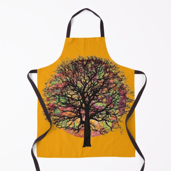 Item preview, Psychedelic Warm Tree of Life Stained Glass Circular Wall Art – Vibrant Orange Yellow Green Red Trippy Nature Decor designed and sold by Matt's Artificial Nature.