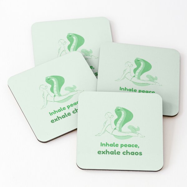 Item preview, Cobra Yoga Pose Bhujangasana – Inhale Peace Exhale Chaos Mindfulness Yoga Design designed and sold by WellspringXflow.
