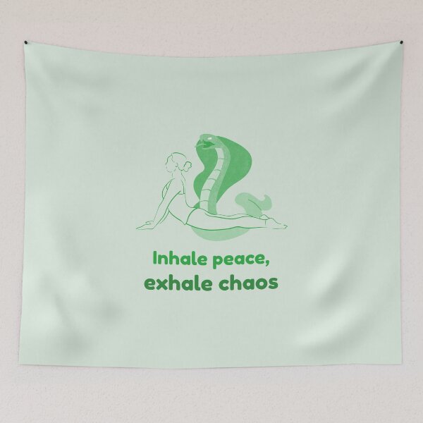 Item preview, Cobra Yoga Pose Bhujangasana – Inhale Peace Exhale Chaos Mindfulness Yoga Design designed and sold by WellspringXflow.