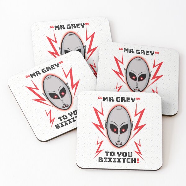 Item preview, Mr Grey To You Bitch – Funny Alien Retro Poster Art Print designed and sold by Fabulosa Designs.