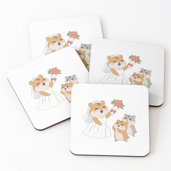 Item preview, Kawaii Hamster Bride Bouquet Toss Wedding Sticker designed and sold by pn_terest.