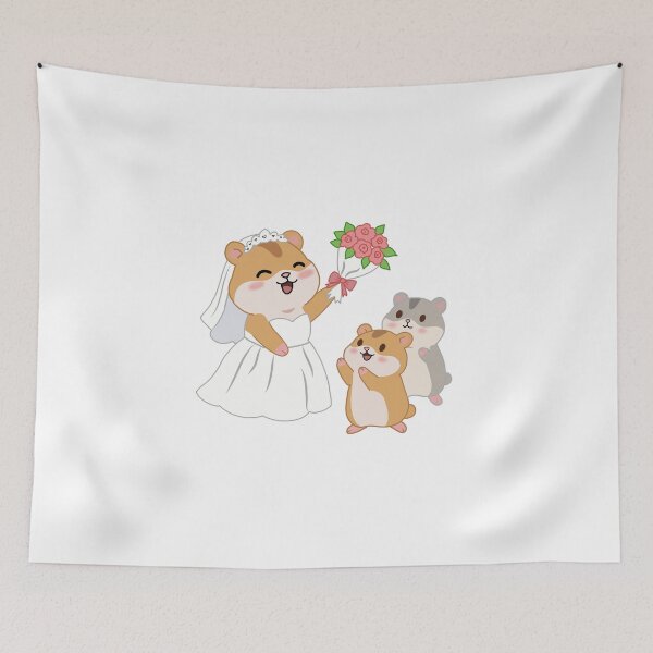 Item preview, Kawaii Hamster Bride Bouquet Toss Wedding Sticker designed and sold by pn_terest.