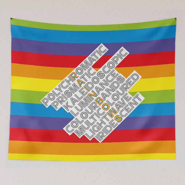 Item preview, Rainbow Words - Colourful Stripe Typography Word Art Print designed and sold by Fabulosa Designs.