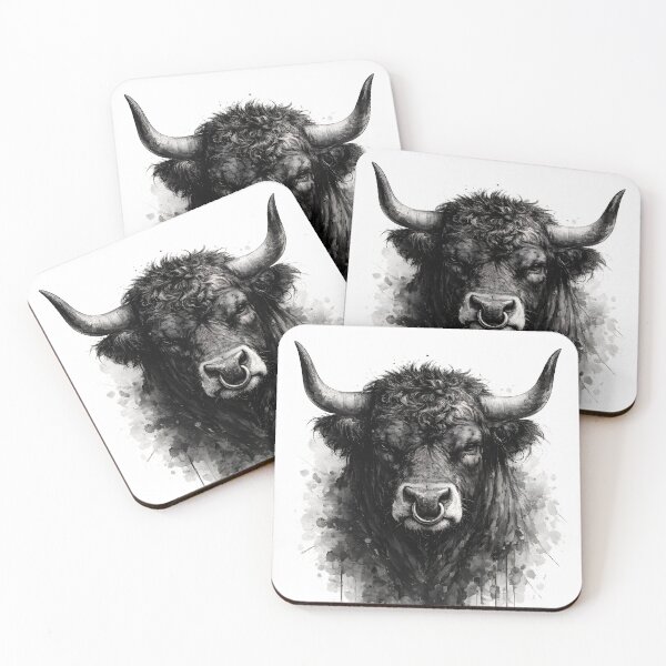 Item preview, Majestic Eringer Bull Black and White Portrait designed and sold by giachem99.