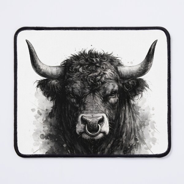 Item preview, Majestic Eringer Bull Black and White Portrait designed and sold by giachem99.