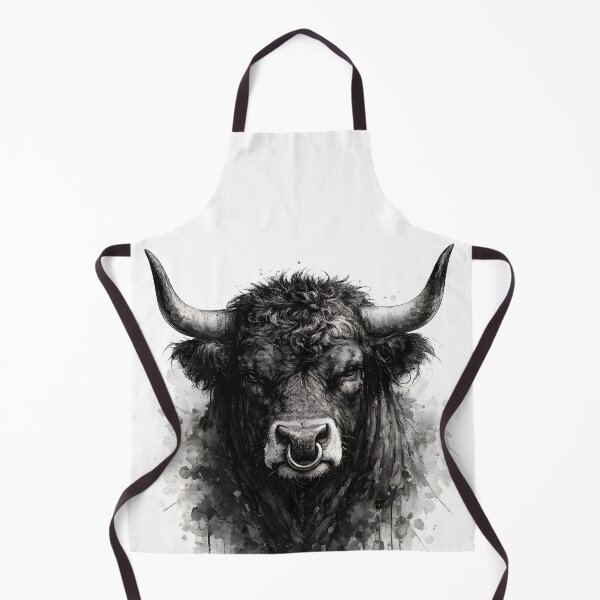 Item preview, Majestic Eringer Bull Black and White Portrait designed and sold by giachem99.