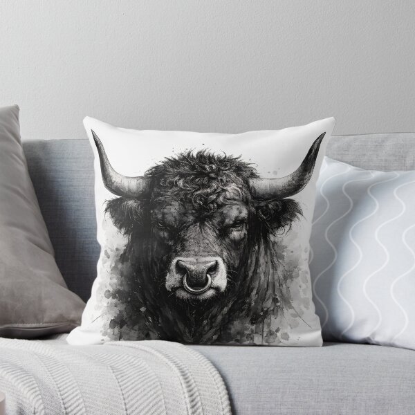 Item preview, Majestic Eringer Bull Black and White Portrait designed and sold by giachem99.