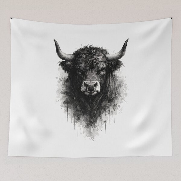 Item preview, Majestic Eringer Bull Black and White Portrait designed and sold by giachem99.