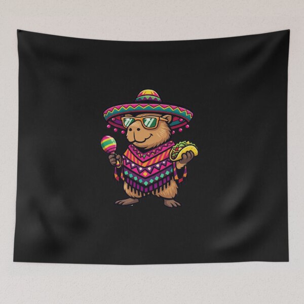 Item preview, Capybara Mexican Fiesta Sombrero Taco designed and sold by GrumpySableye.