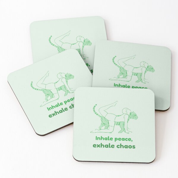 Item preview, Tiger Yoga Pose Vyaghrasana – Inhale Peace Exhale Chaos Mindful Breathing Yoga Design designed and sold by WellspringXflow.