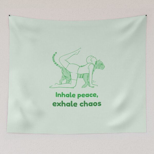 Item preview, Tiger Yoga Pose Vyaghrasana – Inhale Peace Exhale Chaos Mindful Breathing Yoga Design designed and sold by WellspringXflow.