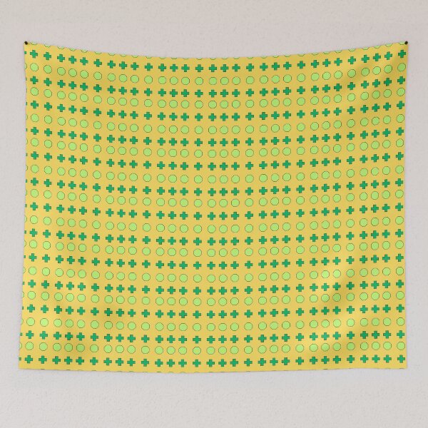 Item preview, Lime Octagons and Green Crosses on Yellow background pattern designed and sold by fev-rocks.