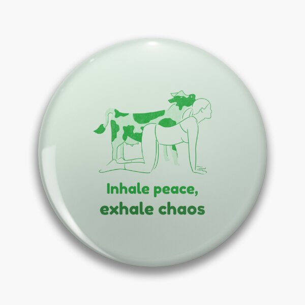 Item preview, Cow Yoga Pose Bitilasana – Inhale Peace Exhale Chaos Mindful Breathing Yoga Design designed and sold by WellspringXflow.