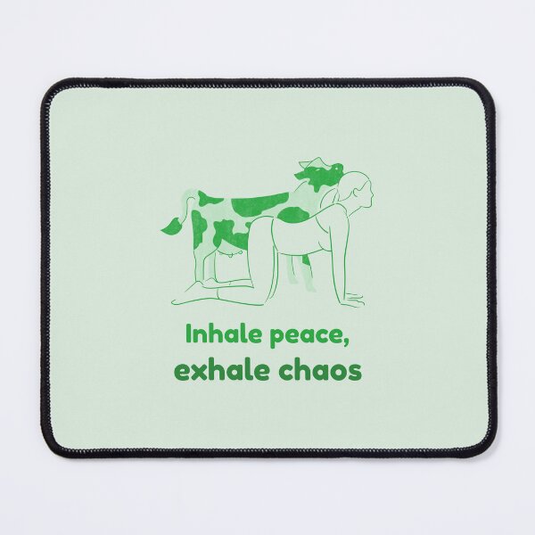 Item preview, Cow Yoga Pose Bitilasana – Inhale Peace Exhale Chaos Mindful Breathing Yoga Design designed and sold by WellspringXflow.