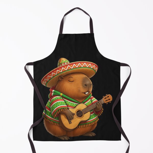 Item preview, Capybara Mexican Sombrero Guitar Fiesta designed and sold by GrumpySableye.