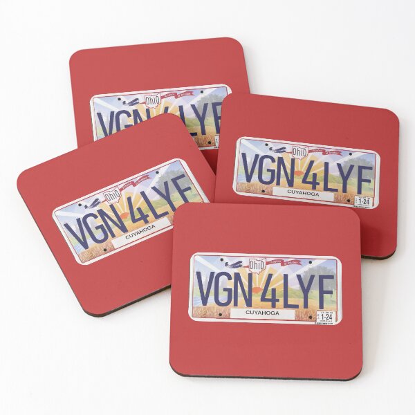 Item preview, Vegan For Life Ohio License Plate designed and sold by coodoosandco.