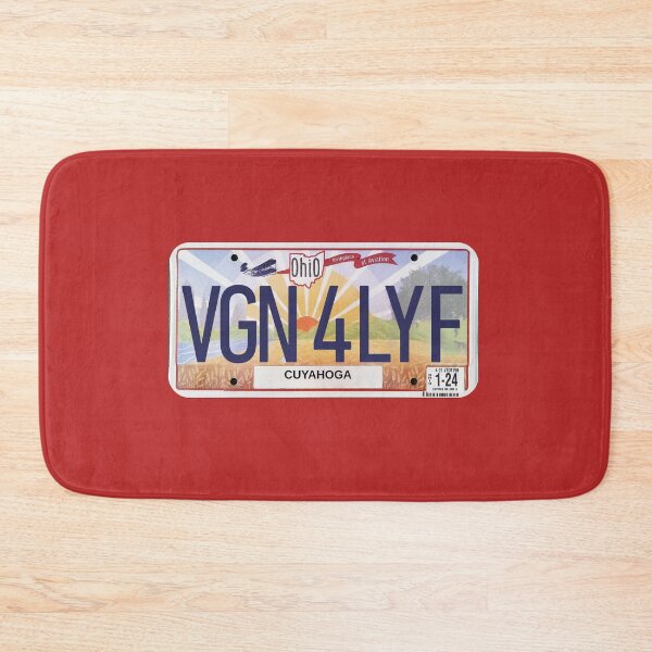 Item preview, Vegan For Life Ohio License Plate designed and sold by coodoosandco.