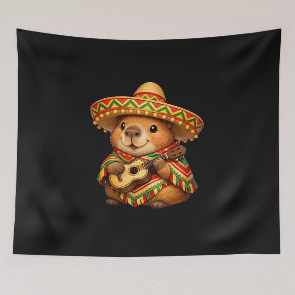 Item preview, Mexican Capybara Sombrero Guitar Cinco De Mayo Fiesta designed and sold by GrumpySableye.