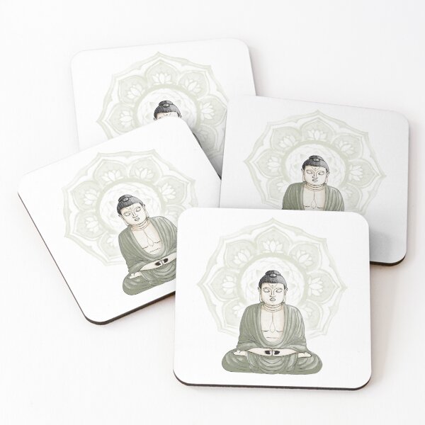 Item preview, Buddha Padma Watercolor - Fawn Coal Fawn - Tea Halo designed and sold by Irene Estelle.