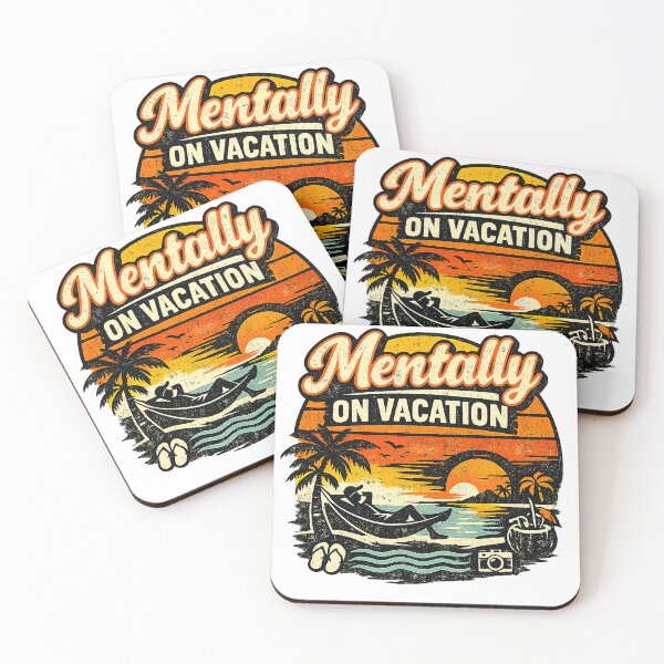 Item preview, Mentally On Vacation Retro Sunset Beach Graphic designed and sold by PkDesignHub.