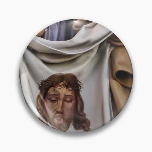 Item preview, Religious Statue Holding the Veil of Veronica With Jesus' Face and Crown of Thorns designed and sold by Nmallia.