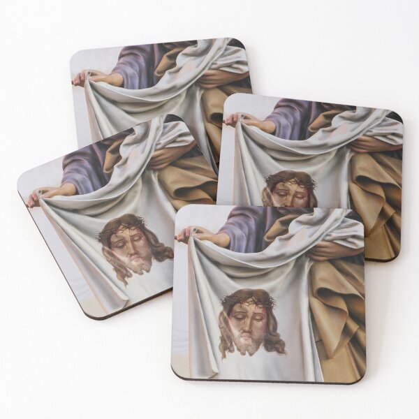 Item preview, Religious Statue Holding the Veil of Veronica With Jesus' Face and Crown of Thorns designed and sold by Nmallia.