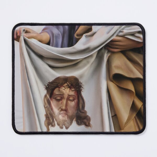 Item preview, Religious Statue Holding the Veil of Veronica With Jesus' Face and Crown of Thorns designed and sold by Nmallia.