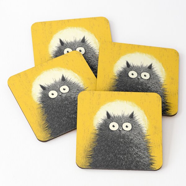 Item preview, Cute black cat with big eyes sits designed and sold by anytka.