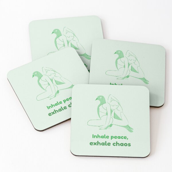 Item preview, Dove Yoga Pose Kapotasana – Inhale Peace Exhale Chaos Mindful Breathing Yoga Design designed and sold by WellspringXflow.