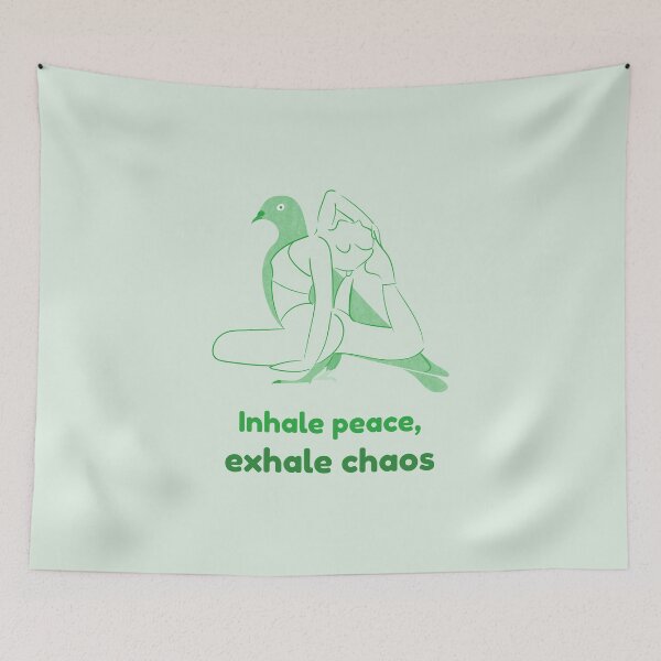 Item preview, Dove Yoga Pose Kapotasana – Inhale Peace Exhale Chaos Mindful Breathing Yoga Design designed and sold by WellspringXflow.