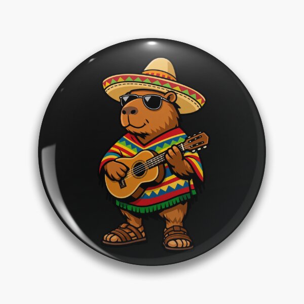 Item preview, Mexican Capybara Sombrero Serape Ukulele Player designed and sold by GrumpySableye.