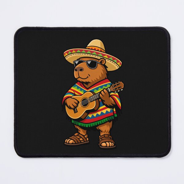 Item preview, Mexican Capybara Sombrero Serape Ukulele Player designed and sold by GrumpySableye.