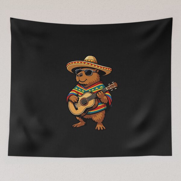 Item preview, Capybara Mariachi Guitar Player Mexican Fiesta designed and sold by GrumpySableye.