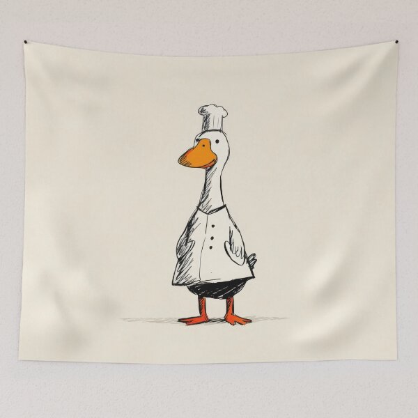 Item preview, Cartoon duck in a chef outfit stands designed and sold by anytka.