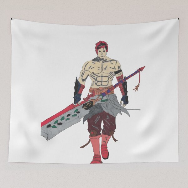 Item preview, Anime Style Barbarian Swordsman Illustration designed and sold by Sketchmultivers.