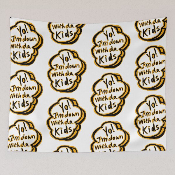 Item preview, YO! I'm down with da Kids – Funny Orange Typographic Slogan Design designed and sold by Fabulosa Designs.