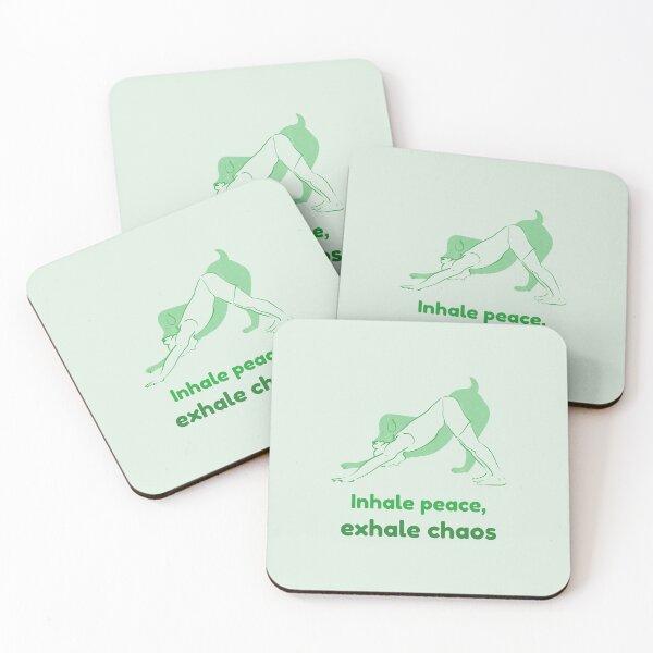 Item preview, Downward Dog Yoga Pose Adho Mukha Svanasana – Inhale Peace Exhale Chaos Mindful Yoga Design designed and sold by WellspringXflow.