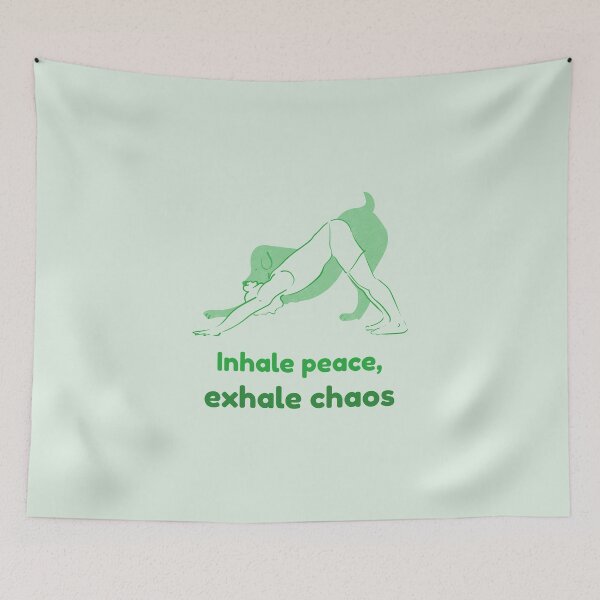 Item preview, Downward Dog Yoga Pose Adho Mukha Svanasana – Inhale Peace Exhale Chaos Mindful Yoga Design designed and sold by WellspringXflow.