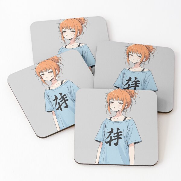 Item preview, Grumpy Waiting Kanji Aesthetic | Messy Bun Orange Hair Anime Style Oversized Tee designed and sold by Jimakmo.
