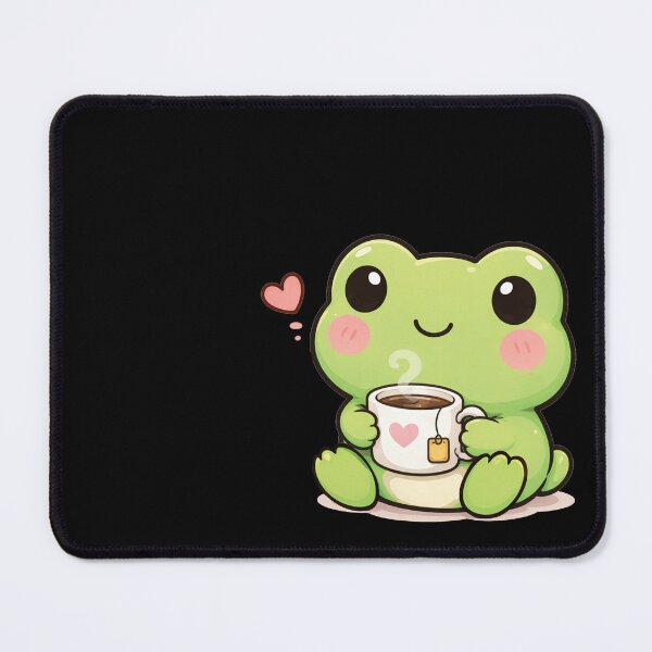Item preview, Cute frog drinking tea designed and sold by franky-and-art.