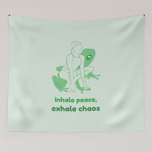 Item preview, Frog Yoga Pose Mandukasana – Inhale Peace Exhale Chaos Mindful Breathing Yoga Design designed and sold by WellspringXflow.