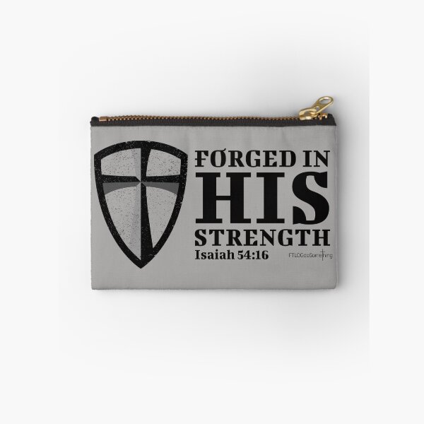 Item preview, Christian Strength Shirt, Forged in His Strength, Christian Shield, Isaiah 54 17, No Weapon Forged Against You, God Will Protect You designed and sold by FTLOG.