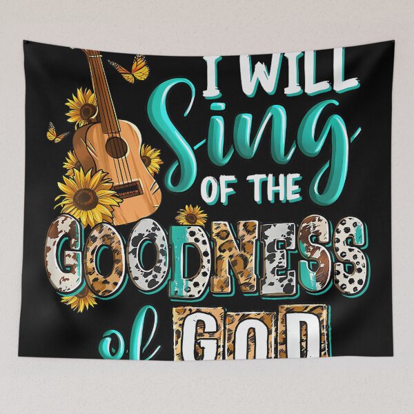 Item preview, Christian Floral Guitar I Will Sing of The Goodness of God designed and sold by SethHHoward.